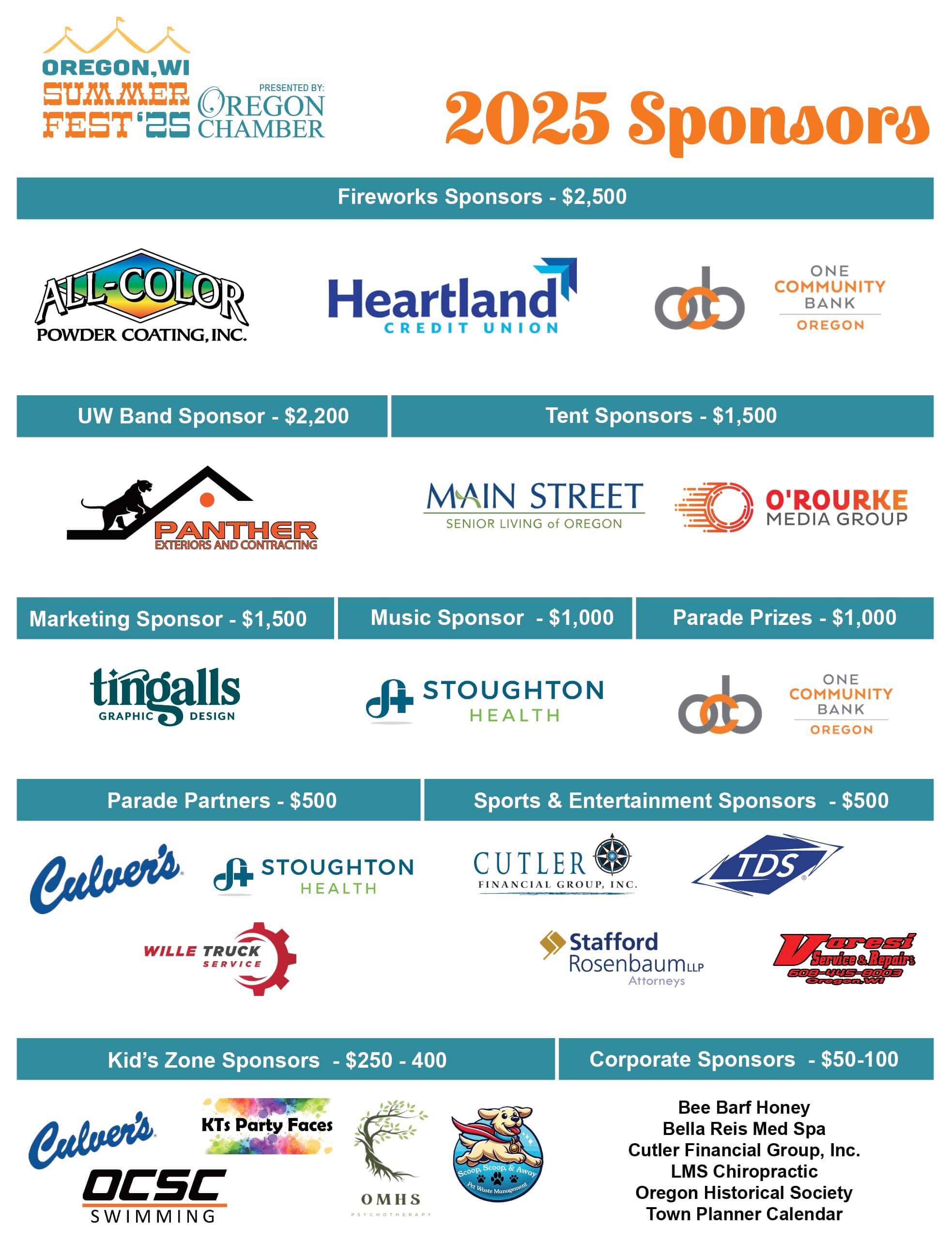 Summer Fest 2025 Sponsors